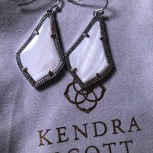 Kendra Scott white stone dangle earrings